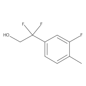 2,2-Difluoro-2-(3-fluoro-4-methylphenyl)ethan-1-ol结构式