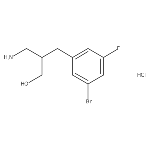 3-Amino-2-[(3-bromo-5-fluorophenyl)methyl]propan-1-ol hydrochloride结构式