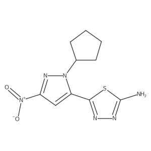 5-(1-cyclopentyl-3-nitro-1H-pyrazol-5-yl)-1,3,4-thiadiazol-2-amine Structure