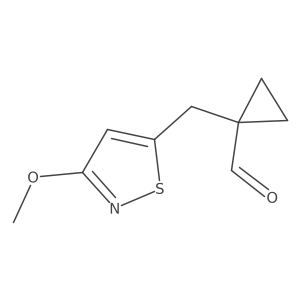 1-[(3-Methoxy-1,2-thiazol-5-yl)methyl]cyclopropane-1-carbaldehyde Structure