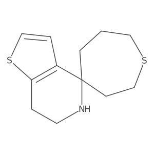 6,7-dihydro-5H-spiro[thieno[3,2-c]pyridine-4,4'-thiepane]结构式