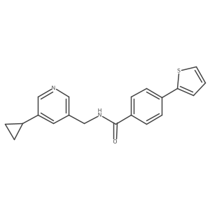 N-((5-cyclopropylpyridin-3-yl)methyl)-4-(thiophen-2-yl)benzamide结构式
