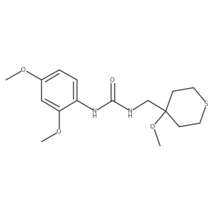 1-(2,4-dimethoxyphenyl)-3-((4-methoxytetrahydro-2H-thiopyran-4-yl)methyl)urea结构式