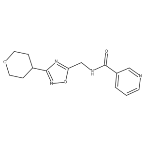 N-((3-(tetrahydro-2H-pyran-4-yl)-1,2,4-oxadiazol-5-yl)methyl)nicotinamide Structure
