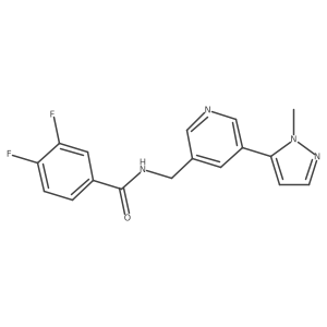 3,4-difluoro-N-((5-(1-methyl-1H-pyrazol-5-yl)pyridin-3-yl)methyl)benzamide Structure