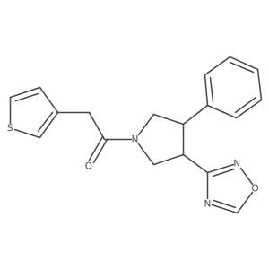 1-(3-(1,2,4-Oxadiazol-3-yl)-4-phenylpyrrolidin-1-yl)-2-(thiophen-3-yl)ethanone结构式