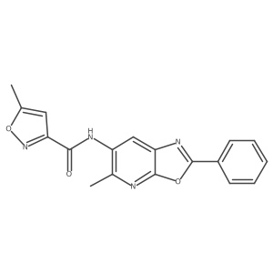 5-methyl-N-(5-methyl-2-phenyloxazolo[5,4-b]pyridin-6-yl)isoxazole-3-carboxamide结构式