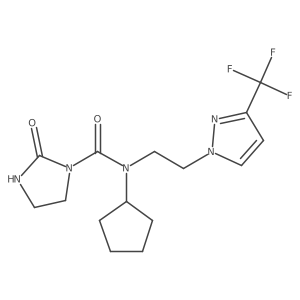 N-cyclopentyl-2-oxo-N-(2-(3-(trifluoromethyl)-1H-pyrazol-1-yl)ethyl)imidazolidine-1-carboxamide Structure