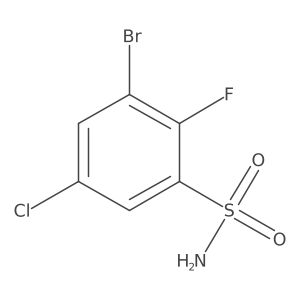 3-Bromo-5-chloro-2-fluorobenzene-1-sulfonamide结构式