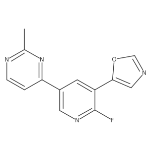 4-[6-Fluoro-5-(5-oxazolyl)-3-pyridinyl]-2-methylpyrimidine Structure