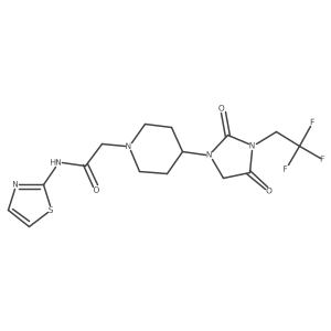2-{4-[2,4-dioxo-3-(2,2,2-trifluoroethyl)imidazolidin-1-yl]piperidin-1-yl}-N-(1,3-thiazol-2-yl)acetamide Structure