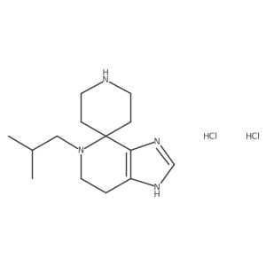 5-Isobutyl-1,5,6,7-tetrahydrospiro[imidazo[4,5-c]pyridine-4,4'-piperidine] dihydrochloride结构式