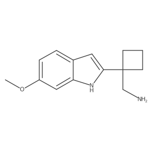[1-(6-methoxy-1H-indol-2-yl)cyclobutyl]methanamine结构式