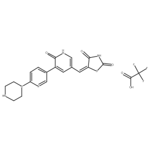 5-((2-Oxo-6'-(piperazin-1-yl)-1,2-dihydro-[3,3'-bipyridin]-5-yl)methylene)thiazolidine-2,4-dione 2,2,2-trifluoroacetate Structure