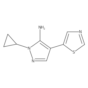 1-cyclopropyl-4-(1,3-thiazol-5-yl)-1H-pyrazol-5-amine结构式
