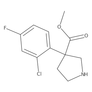 Methyl 3-(2-chloro-4-fluorophenyl)pyrrolidine-3-carboxylate结构式