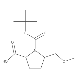 (2R,5S)-5-(methoxymethyl)-1-[(2-methylpropan-2-yl)oxycarbonyl]pyrrolidine-2-carboxylic acid Structure