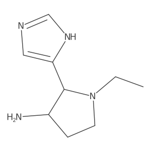 1-ethyl-2-(1H-imidazol-5-yl)pyrrolidin-3-amine结构式
