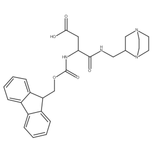 3-[({1,4-diazabicyclo[2.2.2]octan-2-yl}methyl)carbamoyl]-3-({[(9H-fluoren-9-yl)methoxy]carbonyl}amino)propanoic acid Structure