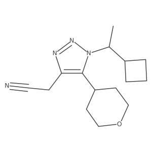 2-[1-(1-cyclobutylethyl)-5-(oxan-4-yl)-1H-1,2,3-triazol-4-yl]acetonitrile Structure