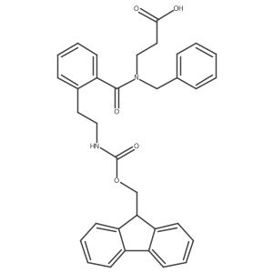 3-(N-benzyl-1-{2-[2-({[(9H-fluoren-9-yl)methoxy]carbonyl}amino)ethyl]phenyl}formamido)propanoic acid Structure