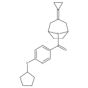 8-[6-(Cyclopentyloxy)pyridine-3-carbonyl]-3-cyclopropylidene-8-azabicyclo[3.2.1]octane Structure