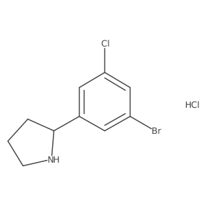 2-(3-Bromo-5-chlorophenyl)pyrrolidine hydrochloride Structure
