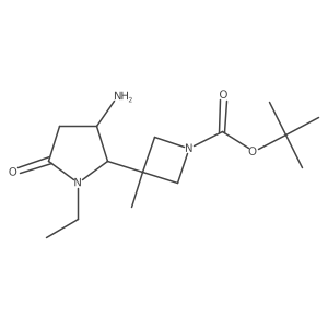 tert-butyl 3-[(2R,3S)-3-amino-1-ethyl-5-oxopyrrolidin-2-yl]-3-methylazetidine-1-carboxylate结构式