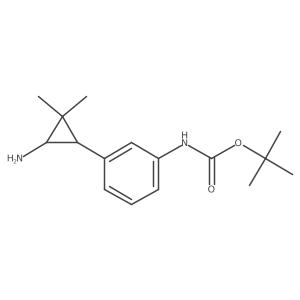 rac-tert-butyl N-{3-[(1R,3S)-3-amino-2,2-dimethylcyclopropyl]phenyl}carbamate Structure