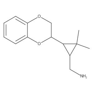 rac-[(1R,3R)-3-(2,3-dihydro-1,4-benzodioxin-2-yl)-2,2-dimethylcyclopropyl]methanamine Structure