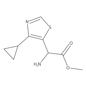 Methyl 2-amino-2-(4-cyclopropyl-1,3-thiazol-5-yl)acetate结构式