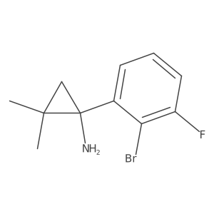 1-(2-Bromo-3-fluorophenyl)-2,2-dimethylcyclopropan-1-amine结构式