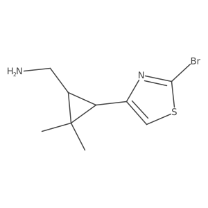 [3-(2-Bromo-1,3-thiazol-4-yl)-2,2-dimethylcyclopropyl]methanamine结构式