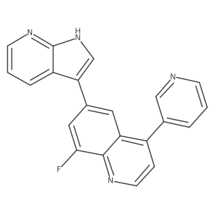 8-fluoro-4-(pyridin-3-yl)-6-{1H-pyrrolo[2,3-b]pyridin-3-yl}quinoline结构式