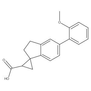 6-(2-Methoxyphenyl)spiro[1,2-dihydroindene-3,2'-cyclopropane]-1'-carboxylic acid结构式
