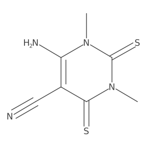 6-Amino-1,3-dimethyl-2,4-disulfanylidene-1,2,3,4-tetrahydropyrimidine-5-carbonitrile结构式