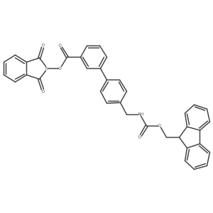 1,3-dioxo-2,3-dihydro-1H-isoindol-2-yl 3-{4-[({[(9H-fluoren-9-yl)methoxy]carbonyl}amino)methyl]phenyl}benzoate结构式
