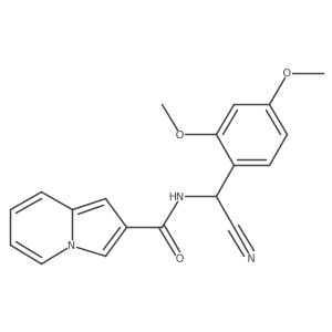 N-[cyano(2,4-dimethoxyphenyl)methyl]indolizine-2-carboxamide结构式