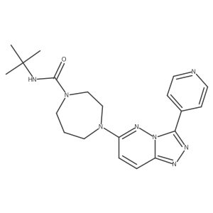N-Tert-butyl-4-(3-pyridin-4-yl-[1,2,4]triazolo[4,3-b]pyridazin-6-yl)-1,4-diazepane-1-carboxamide结构式