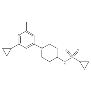 N-[1-(2-Cyclopropyl-6-methylpyrimidin-4-yl)piperidin-4-yl]cyclopropanesulfonamide Structure