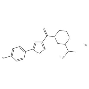 [2-(1-Aminoethyl)morpholin-4-yl]-[5-(4-chlorophenyl)-1,2-oxazol-3-yl]methanone;hydrochloride Structure