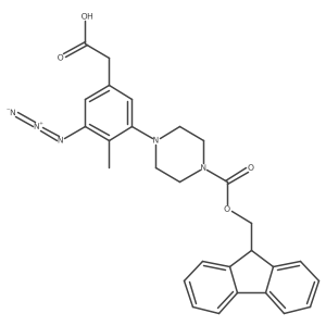 2-[3-azido-5-(4-{[(9H-fluoren-9-yl)methoxy]carbonyl}piperazin-1-yl)-4-methylphenyl]acetic acid Structure