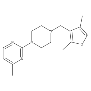 2-{4-[(3,5-Dimethyl-1,2-oxazol-4-yl)methyl]piperazin-1-yl}-4-methylpyrimidine结构式