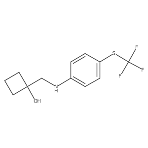 1-[({4-[(Trifluoromethyl)sulfanyl]phenyl}amino)methyl]cyclobutan-1-ol Structure