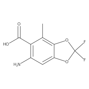 6-Amino-2,2-difluoro-4-methyl-1,3-benzodioxole-5-carboxylic acid结构式