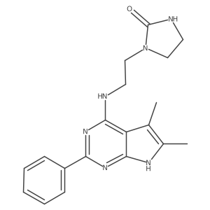 1-[2-(5,6-Dimethyl-2-phenyl-7H-pyrrolo[2,3-d]pyrimidin-4-ylamino)-ethyl]-imidazolidin-2-one结构式