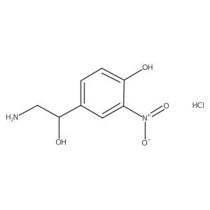 4-(2-Amino-1-hydroxyethyl)-2-nitrophenol hydrochloride结构式