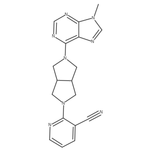 2-[5-(9-methyl-9H-purin-6-yl)-octahydropyrrolo[3,4-c]pyrrol-2-yl]pyridine-3-carbonitrile结构式