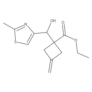 Ethyl 1-[hydroxy(2-methyl-1,3-thiazol-4-yl)methyl]-3-methylidenecyclobutane-1-carboxylate结构式