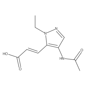 (2E)-3-(4-acetamido-1-ethyl-1H-pyrazol-5-yl)prop-2-enoic acid结构式